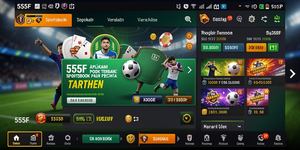 Tampilan menarik dari aplikasi sportsbook 555F saat memasang taruhan.
