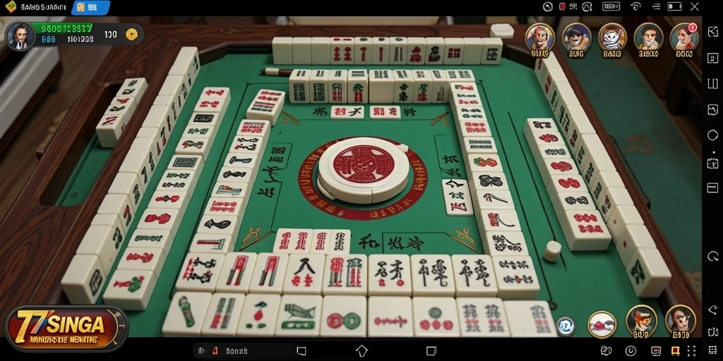 Screenshot gameplay 77SINGA menampilkan keseruan bermain Mahjong.