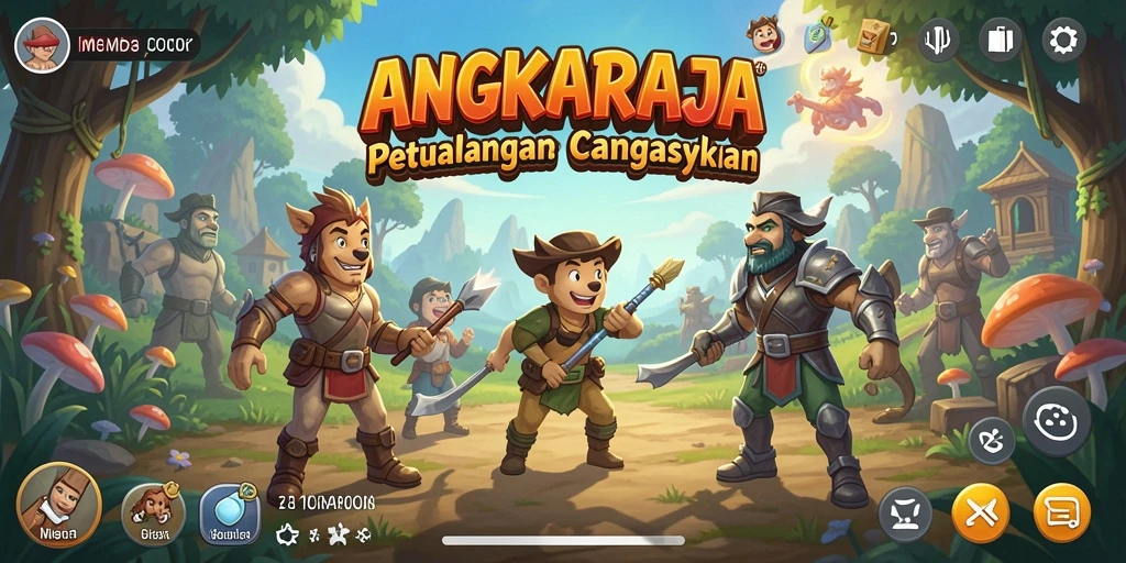 Tampilan gameplay penuh warna dan tantangan seru dari ANGKARAJA.