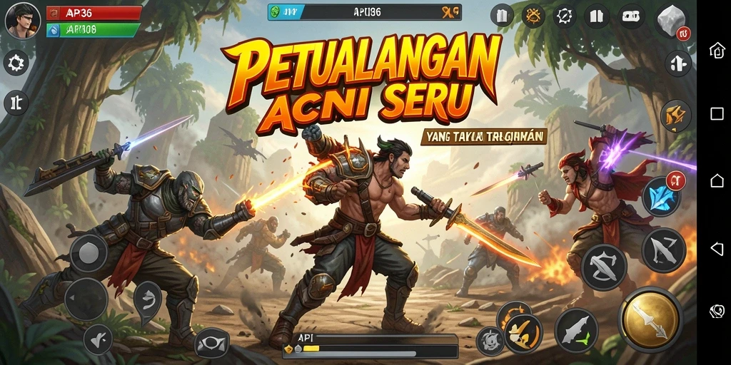 Screenshot menunjukkan karakter dalam aksi mendebarkan di API36.