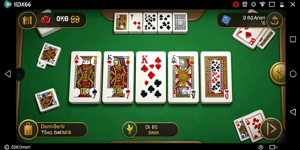 Tampilan gameplay seru dari aplikasi domino IDX66.