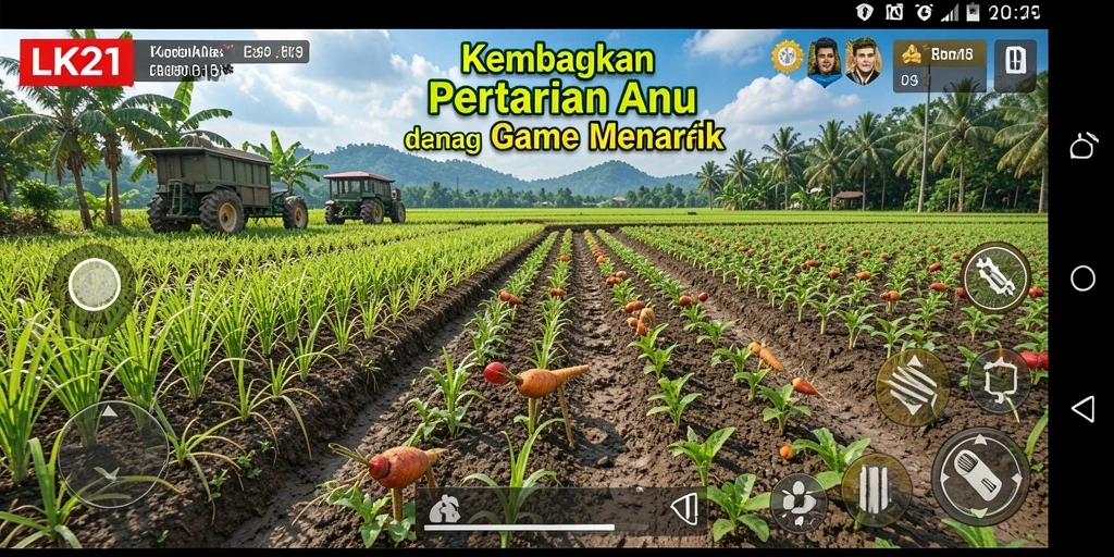 Screenshot menunjukkan gameplay berkebun yang menarik di LK21.