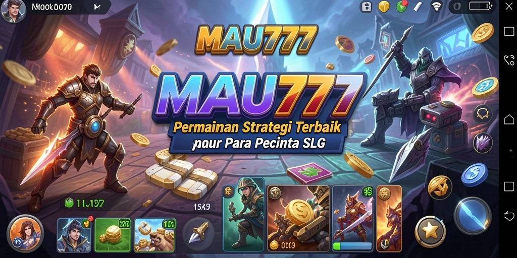 Screenshot utama MAU777 menampilkan pertempuran seru dalam gameplay SLG.