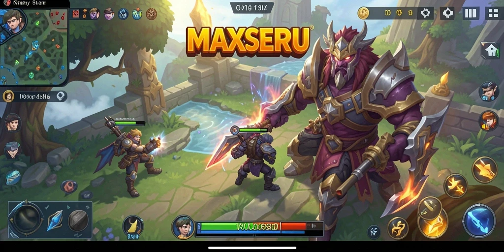 Tampilan gameplay seru dari MAXSERU dengan strategi mendalam.