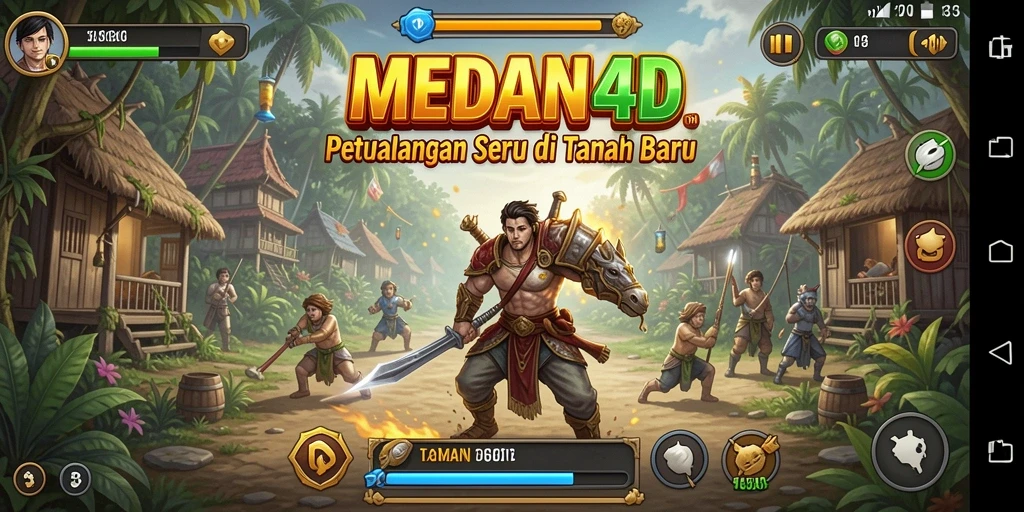 Tampilan gameplay <strong>MEDAN4D</strong> yang menampilkan aksi eksplorasi seru.