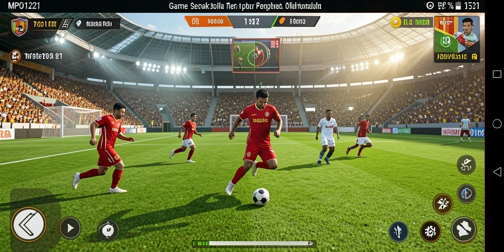 Tampilan gameplay MPO1221 yang mendebarkan dalam pertandingan sepak bola.