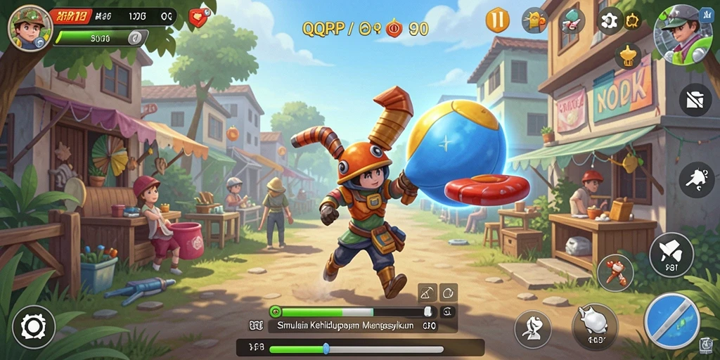 Tampilan gameplay QQRP yang memukau dengan elemen simulasi yang menarik.