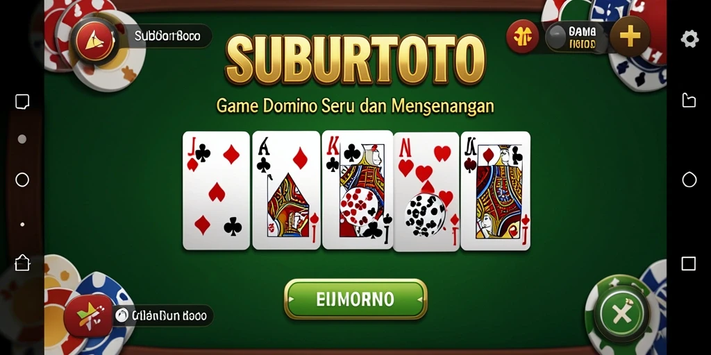 Screenshot SUBURTOTO menampilkan gameplay seru permainan Domino.